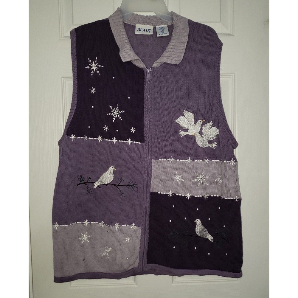 Blair Winter  Womans Vintage Vest Sweater Size XL‎